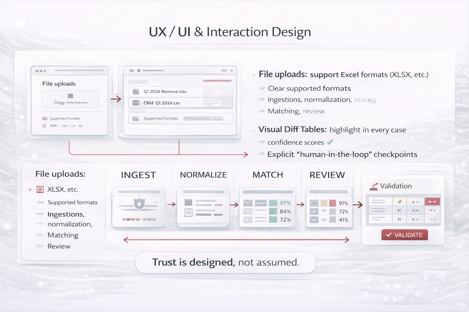 UX flow for Excel Reconciliation Agent