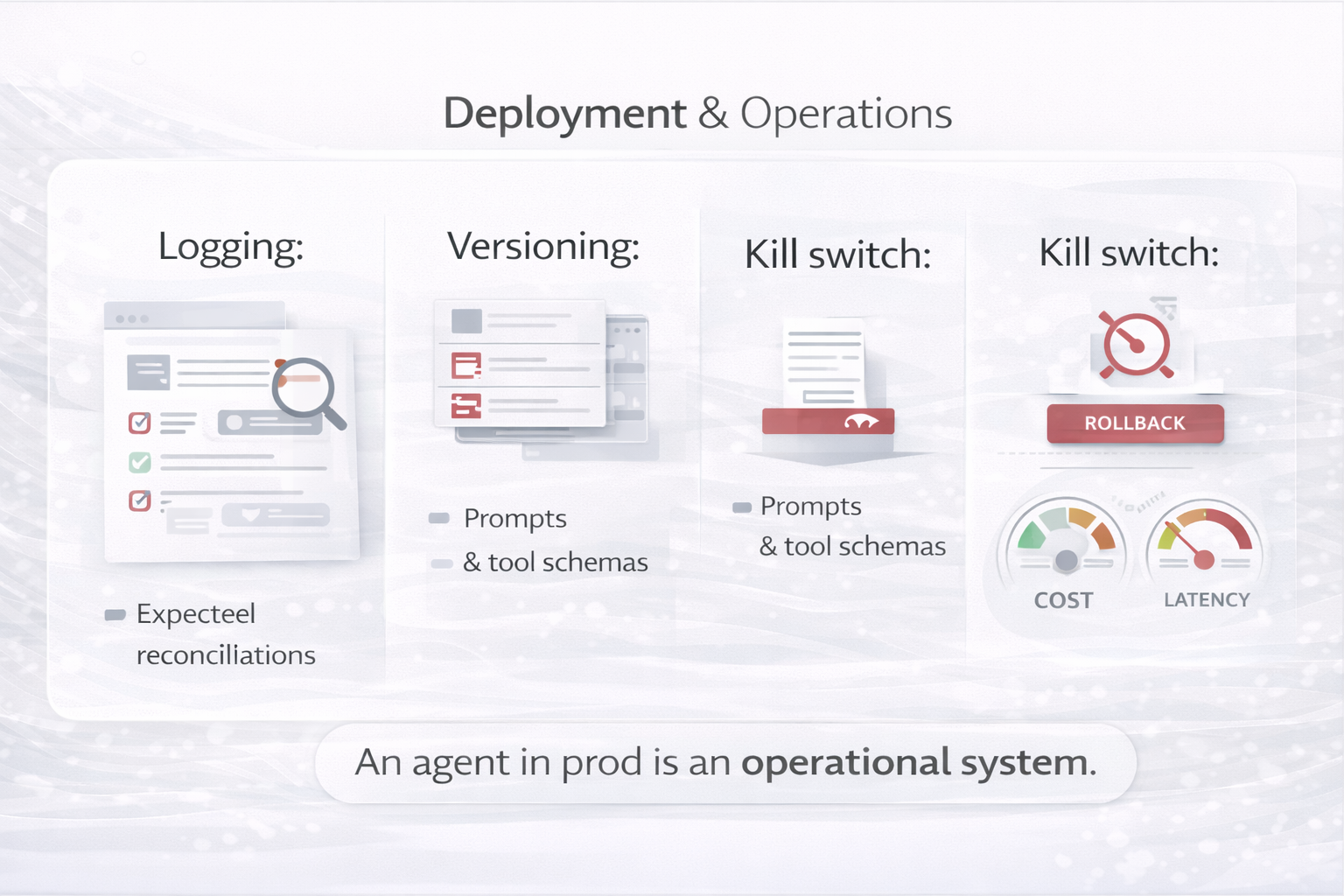 Deployment and operations diagram for AI agent